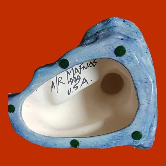 Mafnas figurine sculpture lion sea gray/wht/blue - Picture 7 of 8